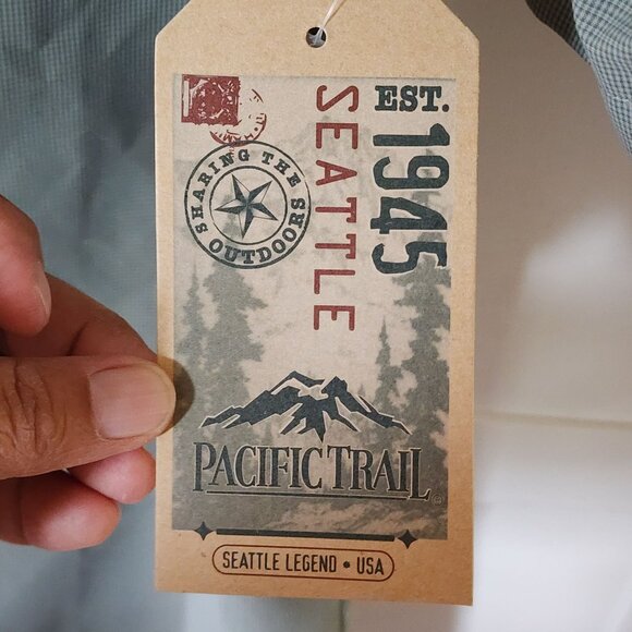 Pacific Trail Mens Shirt Medium Green UPF 30 Moisture Wicking Outdoor Hiking NWT - Picture 6 of 13